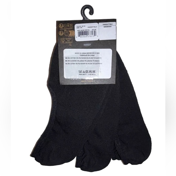 Vans Off The Wall No Show Socks 3 Pair Men 9.5-13 Black w White Logo Skate Ride - Picture 2 of 11